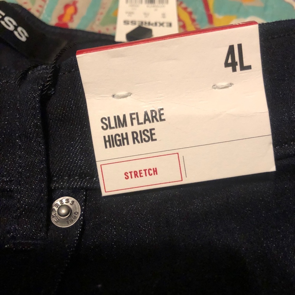 Express jeans slim flare high rise 4L
